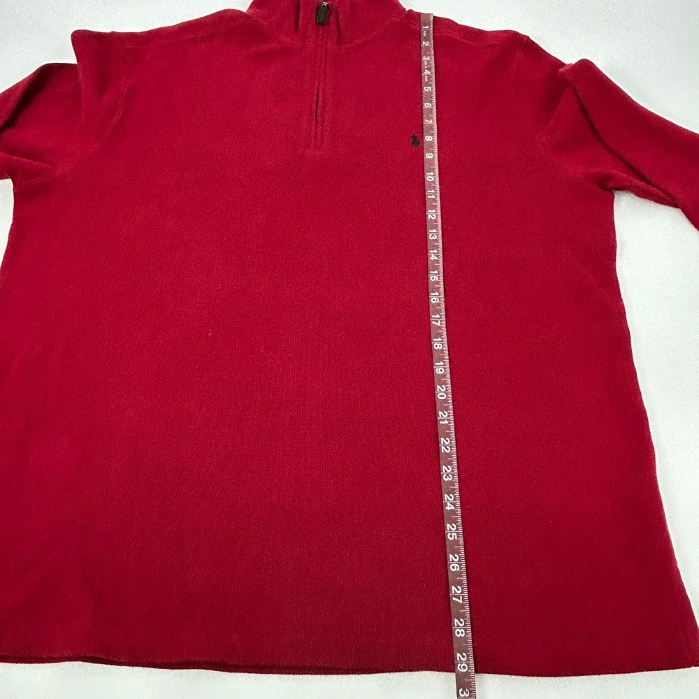 Polo Ralph Lauren Sweater Pullover Mens XL Red Long Sleeve 1/4 Zip Mock Neck NEW
